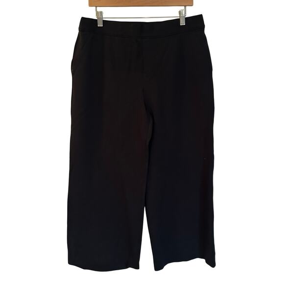Spanx Ponte Pants sz L Black Spanx Wide Leg cropped ponte pants - Picture 1 of 10